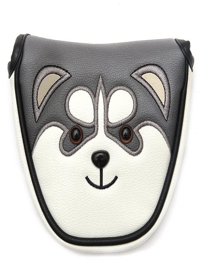 SHABIER PU Leather Mallet Putter Head Cover with Husky Design Golf Club Funny PU Leather Cartoon Animals Headcovers Protector (Mallet Putter Cover) - Image 1