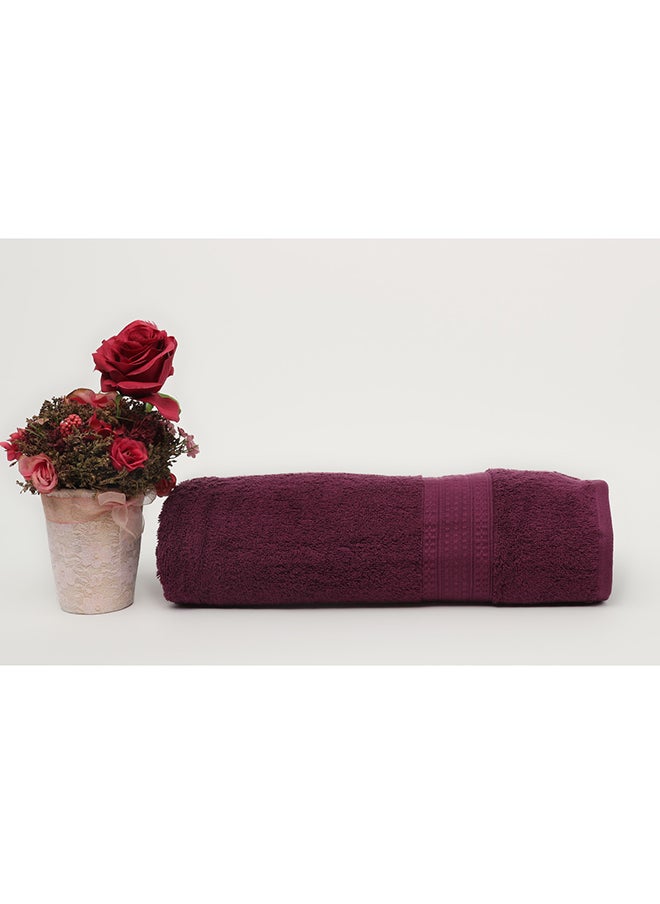 White Rose Towel BRIX S - 500 GSM - 100% Cotton Terry -Bath Sheet 80x160 cm-Premium Touch-Quick Dry - Super Absorbent-Purple  - Image 1