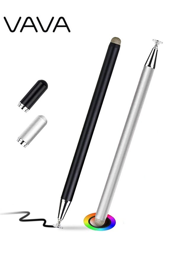 VAVA - Stylus Pen for Touch Screen (2 Pack Two Way High Sensitivity) Universal Capacitive Pen for iPad iPhone Android Samsung Phone Microsoft Tablet - Image 1