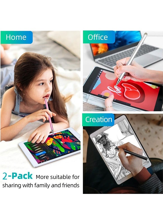 VAVA - Stylus Pen for Touch Screen (2 Pack Two Way High Sensitivity) Universal Capacitive Pen for iPad iPhone Android Samsung Phone Microsoft Tablet - Image 1