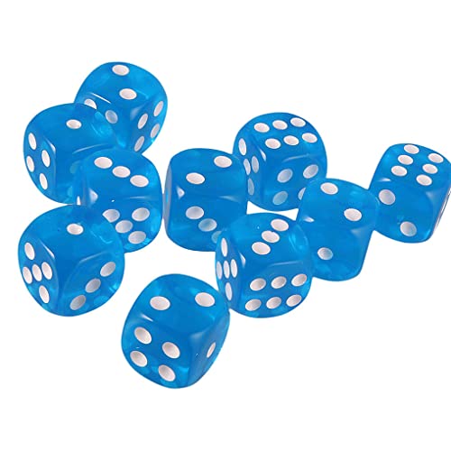 Yiotfandoll 10PCS Polyhedral Dice D6 Acrylic Dice 16mm Transparent Blue for RPG MTG DND Table Games - Image 5