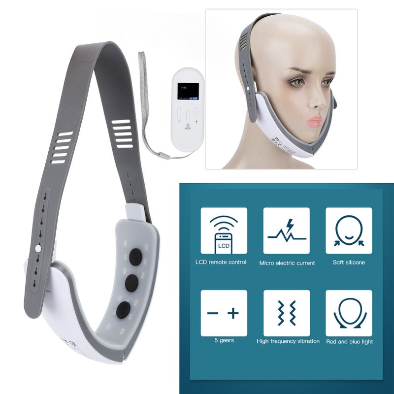Facial Slimming Machine Red Blue Light 5 Gears High Frequency Vibration Skin Tightening Lifting Massager - Image 2