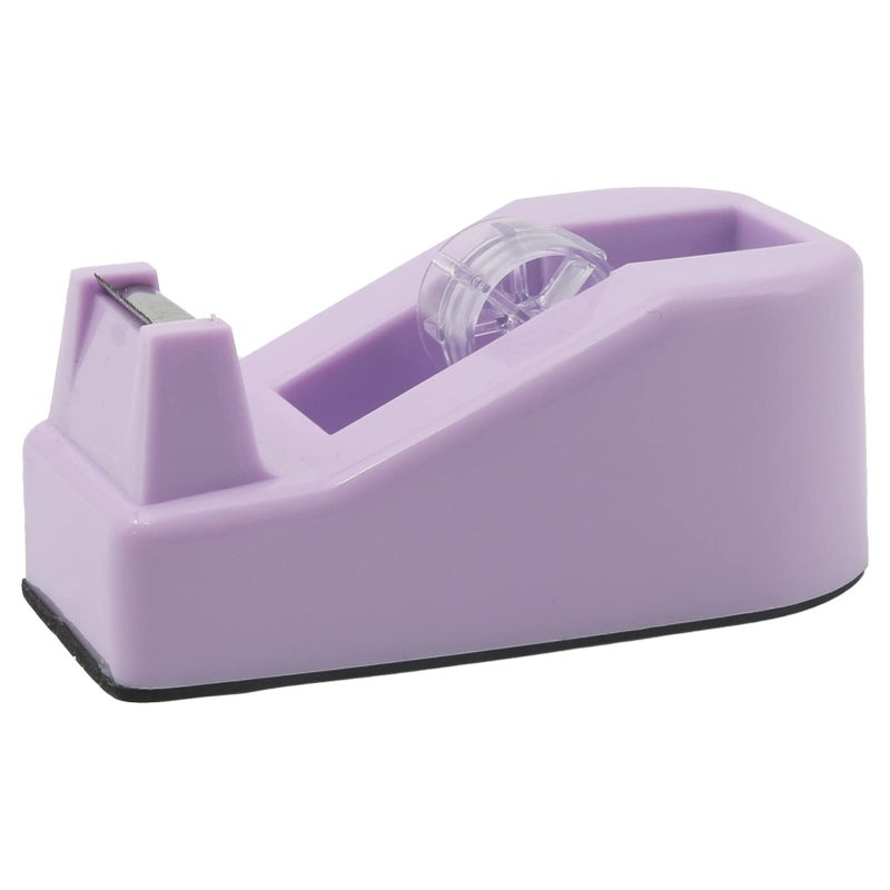 ROSEUP Desktop Tape Dispenser Heavy Duty Desk Accessories Floral Office Tape Dispensers, Weighted Non-Skid Base, Macaron Purple - Image 1