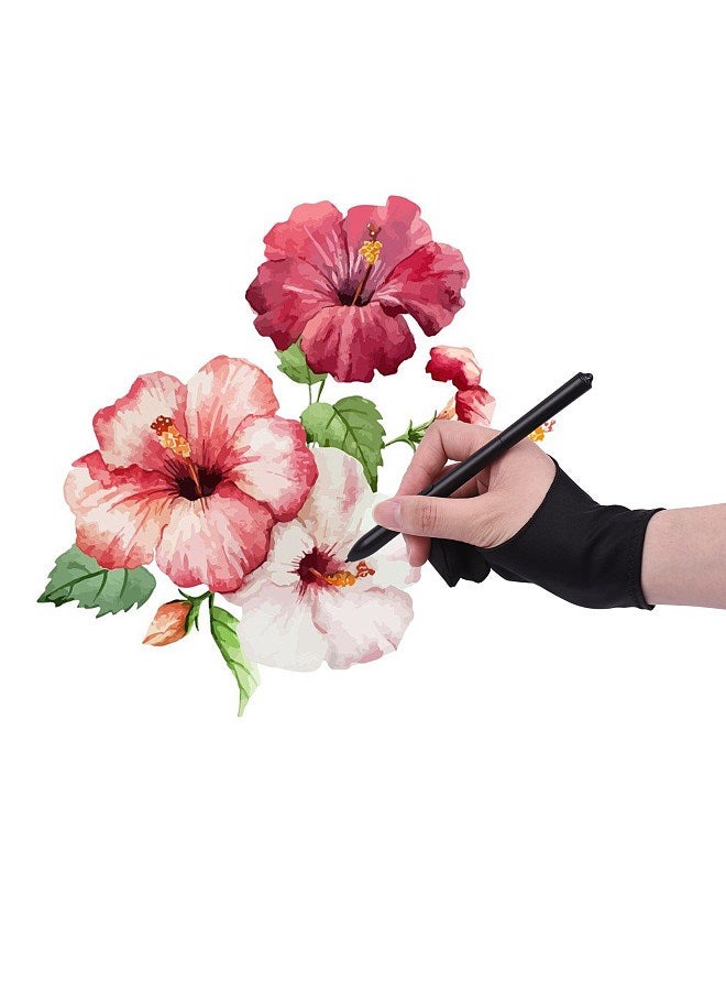 Two-Finger Free Size Drawing Glove Artist Tablet Painting Glove for Right & Left Hand Compatible with Huion/Wacom/BOSTO/UGEE/VINSA Graphics Drawing Tablets Monitor  - Image 1