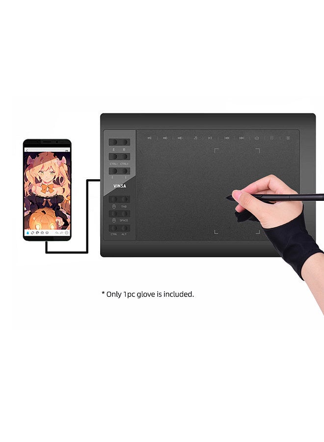 Two-Finger Free Size Drawing Glove Artist Tablet Painting Glove for Right & Left Hand Compatible with Huion/Wacom/BOSTO/UGEE/VINSA Graphics Drawing Tablets Monitor  - Image 2
