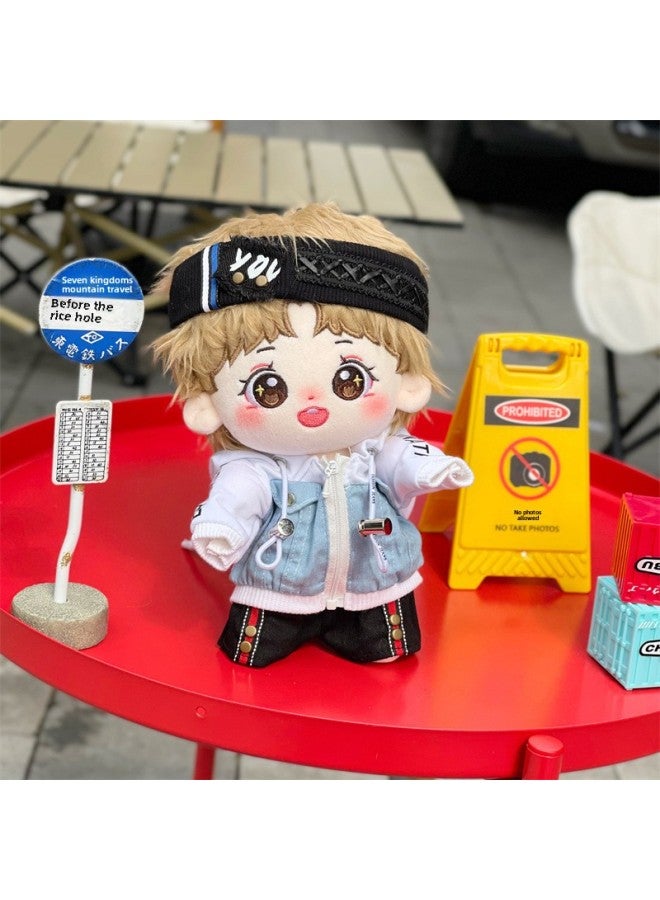 20cm Huang Zihong Fan Cotton Doll Detective College Original Doll Star Doll Holiday Gift Spot-Specifications:20cm Skeleton 2 Days Delivery-Color:Huangzi Hongfan + Lotus Root Powder Overalls 5-piece Set/ad White And Black Shoes  - Image 5