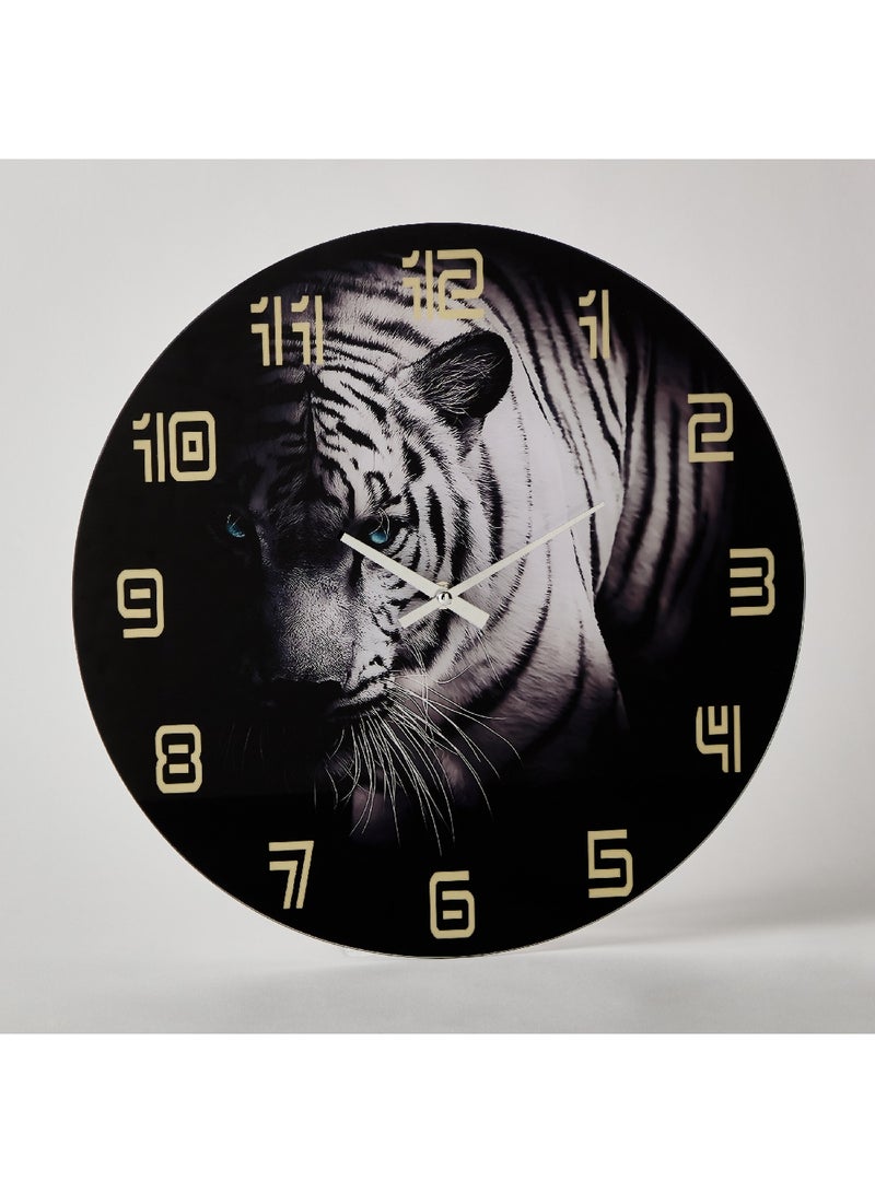 Fero Tiger Clock with Tinted Glass 38 x 38 x 4.5 cm