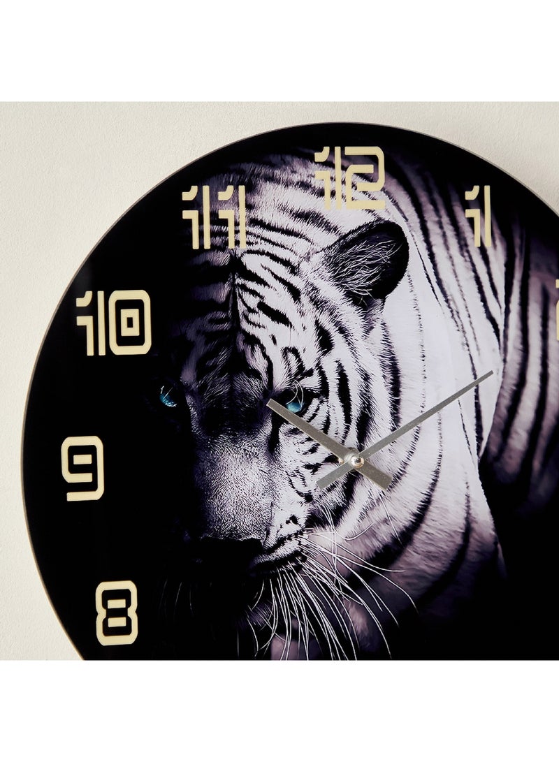 Fero Tiger Clock with Tinted Glass 38 x 38 x 4.5 cm