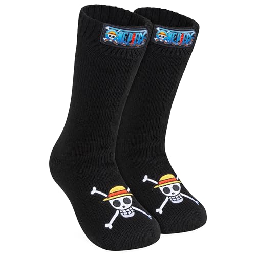 One Piece Fluffy Socks for Teenagers Soft and Warm Slipper Socks with Sherpa Lining One Size 4-8 Anime Gifts for Him - Image 1
