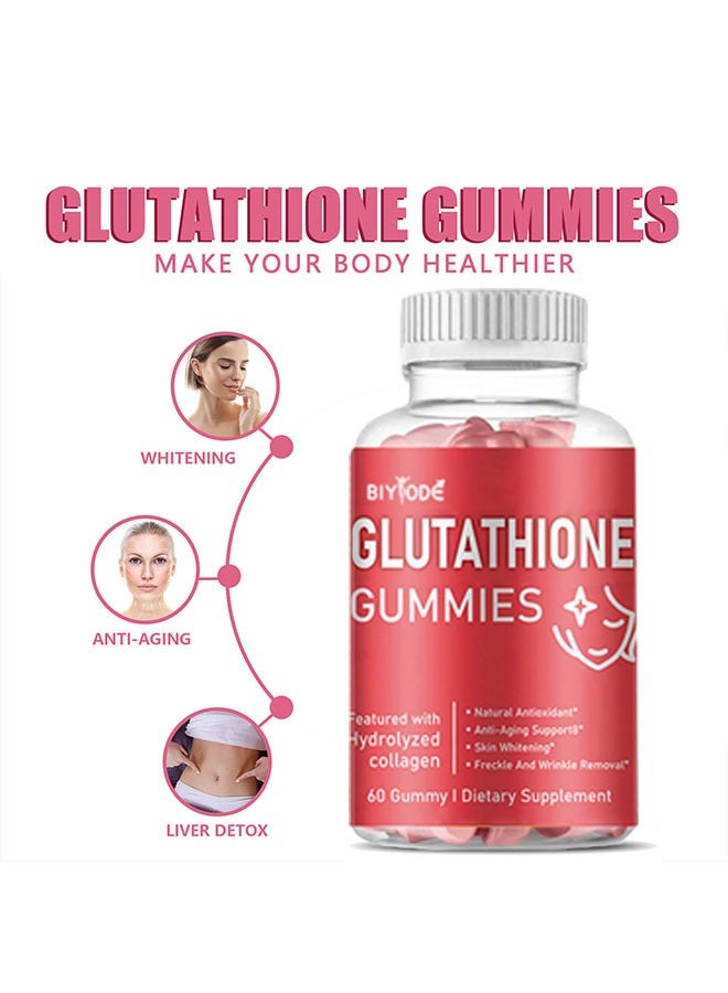أوشن Glutathione Gummies 60 Gummies, Natural Antioxidant, Anti-Aging Support, Skin Whitening, Freckle And Wrinkle Removal, Featured with Hydrolyzed Collagen, Dietary Supplement - Image 4