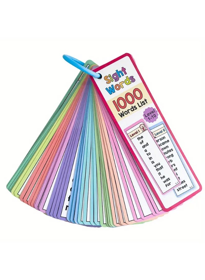 1000 Flash Cards Vision Words - High Frequency Double-Sided Free Words List - Image 1