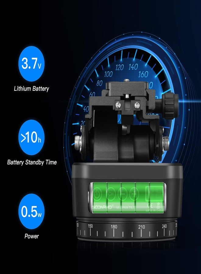 Soonpho M4 Motorized Rotating Panoramic Tripod Head, Remote Control 360° Pan Tilt Head with Mobile Phone Clip for DSLR Cameras, Camcorders, Smartphones, Tripod - Image 5