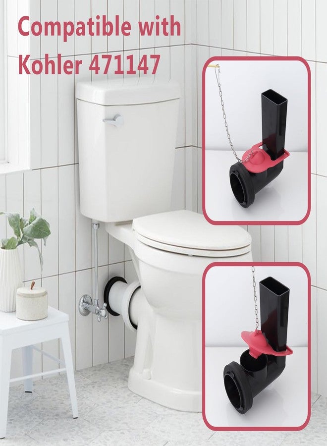 OasisFlow Toilet Flush Valve Assembly Kit Compatible with Kohler 471147, Flush Valve Kit with 2-Inch Toilet Flapper and Chain - Image 4