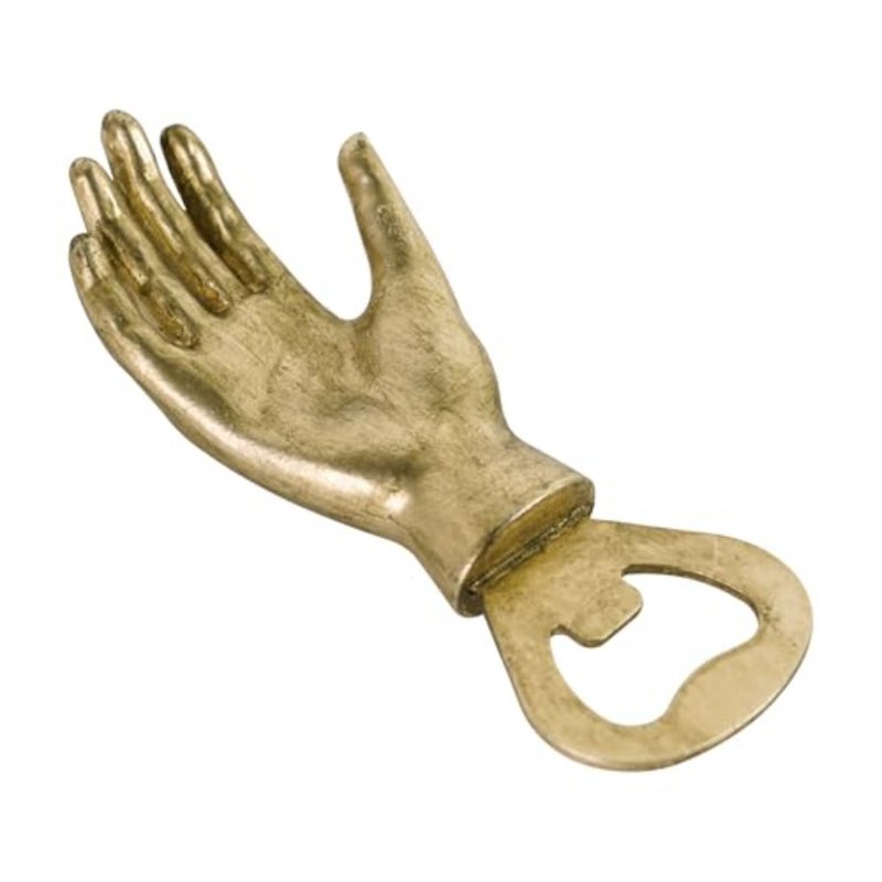 Vintage Hand Shape Beer Bottle Opener Functional Bottle Opening Father's Day Christmas Birthday Gift for Men Husband Father Beer Lovers Funny Metal Decor for Homes Kitchen Man Cave, Gold - Image 1