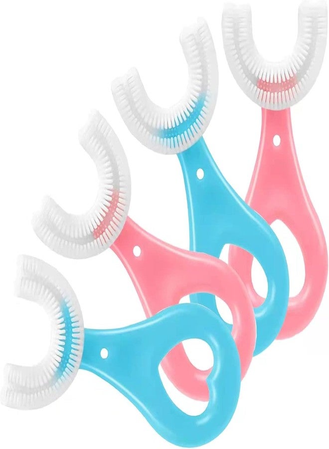 Meliora U Shaped Toothbrush for Kids, Food Grade Soft Silicone Brush Head, 360° Oral Teeth Cleaning Tools, Children Infant U Shape Manual Toothbrush (1.5 to 6 Years | Pack of 4) - Image 1
