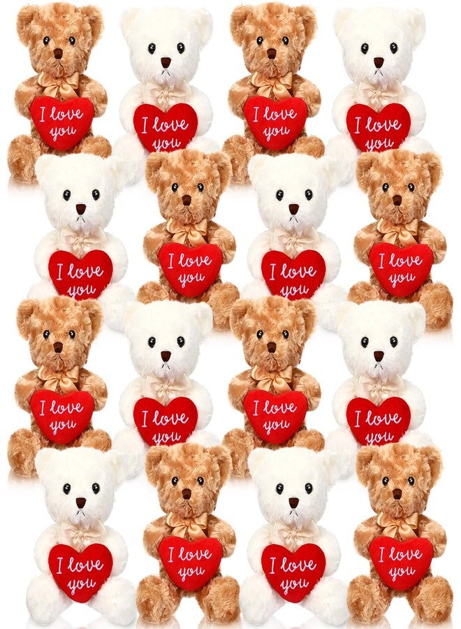 Hungdao 16 Pcs Valentine's Bear Stuffed Animals -10 Inch Soft Plush Bears with Heart - Romantic Valentine's Gifts for Girlfriend Birthday Anniversary Wedding Party Decoration - Image 1