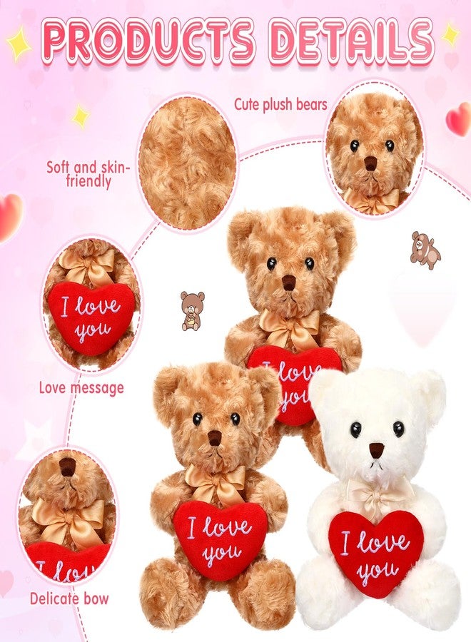 Hungdao 16 Pcs Valentine's Bear Stuffed Animals -10 Inch Soft Plush Bears with Heart - Romantic Valentine's Gifts for Girlfriend Birthday Anniversary Wedding Party Decoration - Image 3