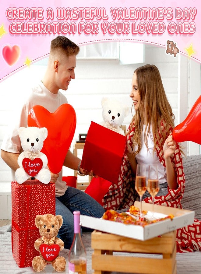 Hungdao 16 Pcs Valentine's Bear Stuffed Animals -10 Inch Soft Plush Bears with Heart - Romantic Valentine's Gifts for Girlfriend Birthday Anniversary Wedding Party Decoration - Image 5