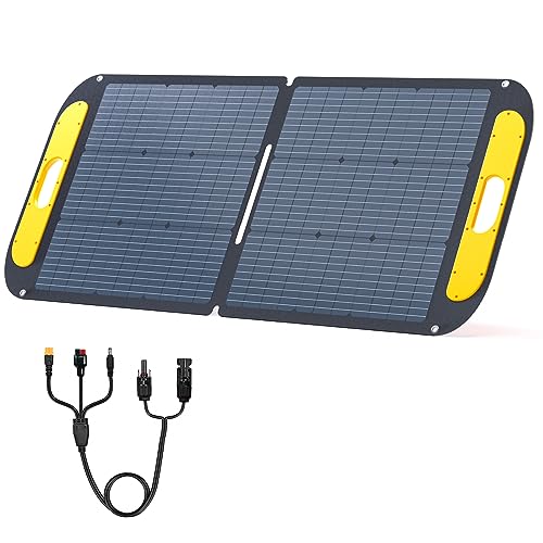 VTOMAN Portable Solar Panel for Solar Generator, 110W 19V Folding Solar Charger with 23% Efficiency, IP67 Waterproof and Adjustable Kickstands Design for Camping, RV, Outdoor Adventures (VS110) - Image 1