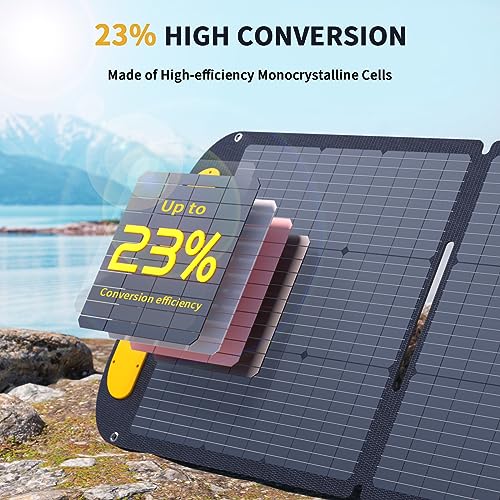 VTOMAN Portable Solar Panel for Solar Generator, 110W 19V Folding Solar Charger with 23% Efficiency, IP67 Waterproof and Adjustable Kickstands Design for Camping, RV, Outdoor Adventures (VS110) - Image 4
