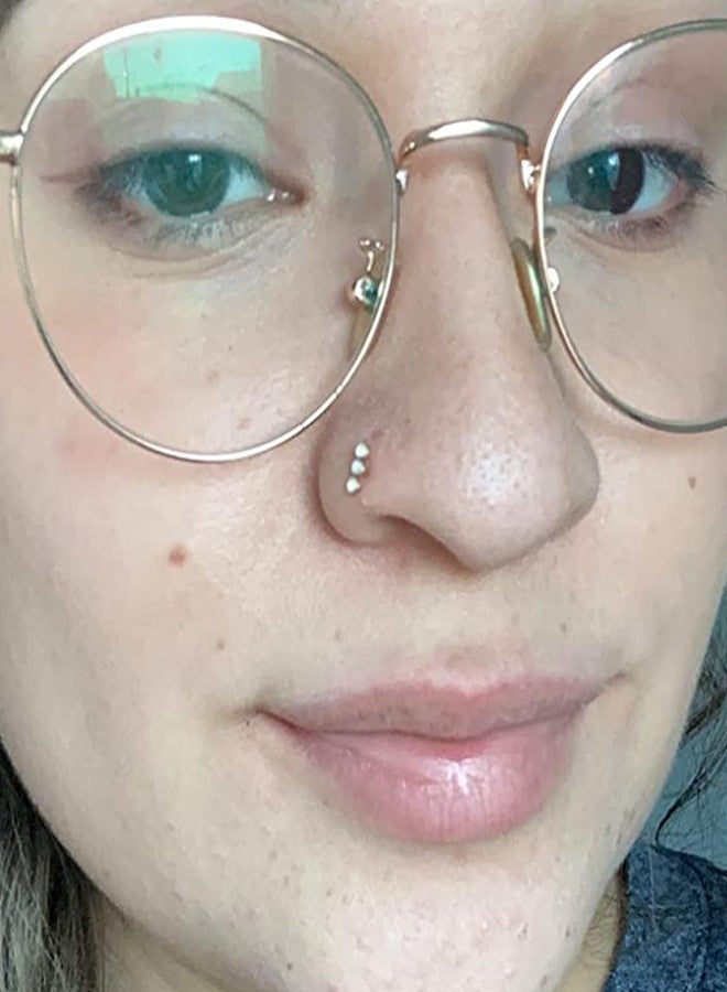 QWALIT حلقة أنف QWALIT، عيار 18، مصنوعة من الفولاذ الجراحي، بتصميم لولبي للنساء - فولاذ مقاوم للصدأ عيار 18، لون ذهبي - Image 5