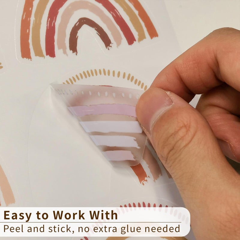 funlife 72 PCS Small Boho Rainbow Wall Decals Peel and Stick, Self Adhesive Colorful Rainbow Wall Sticker for Girls Bedroom Decor, Kids Nursery Room Decoration, 2.56" x 2.17" - Image 3