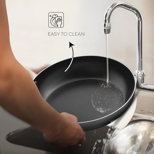 Judge By Prestige 26Cm (2.3L) Everyday Non-Stick Fry Pan (Aluminium) |Low Oil Cooking | Easy to Clean |Cool Touch Handle, Black - Image 5
