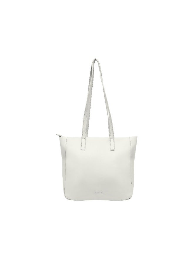 فوسكا شنطة Foska يد كبيرة (توت) وكتف نسائية للعمل – جيب أمامي بقفل مميز لون أبيض – مقاس 36x31 سم - Image 4