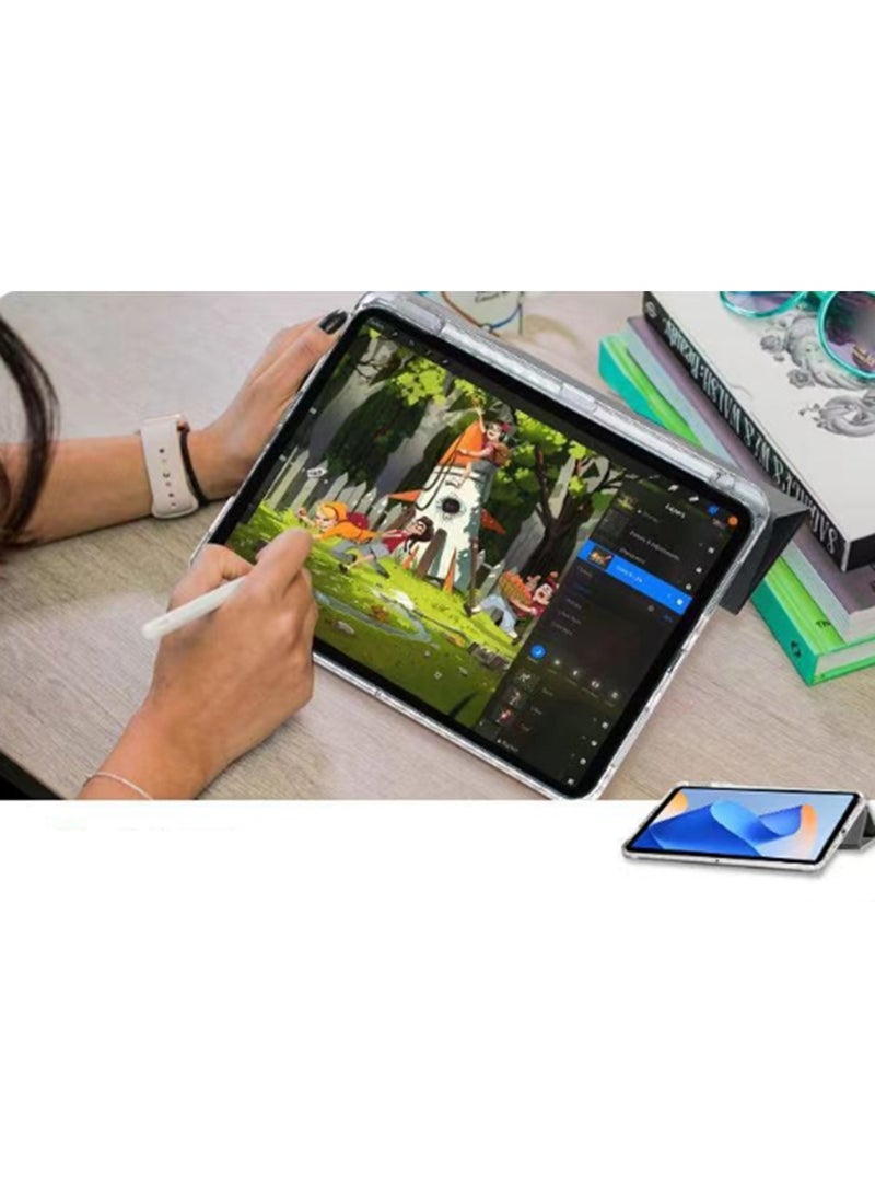 for iPad Air 13 inch (24/25) / ipad Pro 12.9 inch (22/21/20/18) Case Cover, Triple Fold Y-shaped Design, Multi Angle, Leather Tablet Cover With Pen Slot, Automatic Wake-up/sleep,Purple - Image 3