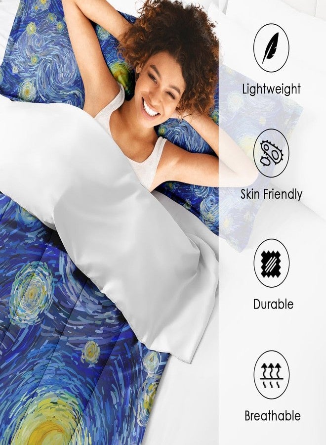 Culudea Moon Blue Van Comforter Set Full Size Comforter Starry Summer Vintage includes Comforter & Pillowcase Bedding for All Seasons Kids and Adults Bedroom Bed Decor - Image 5