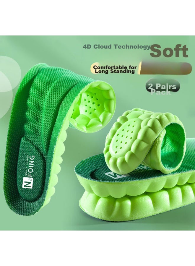 IQGD Iqgd2 Double Pack Sports Oles For Men And Women, Shock-absorbing, Mugwort-scented, Odor-resistant, Breathable, Soft And Elastic, For Military Training, 2 Pairs - Mugwort Green, Size 35-36  - Image 1