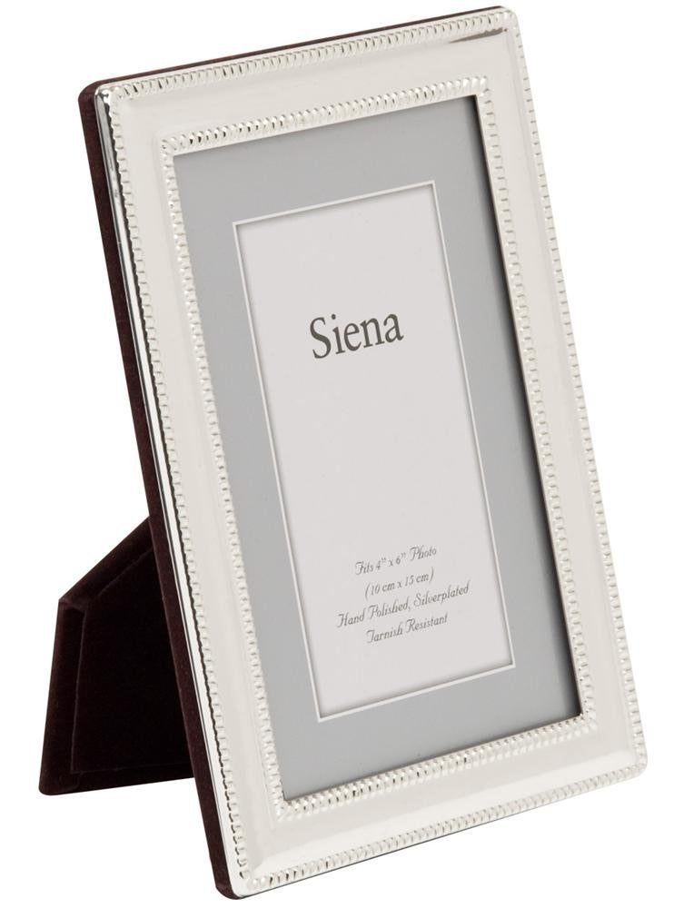 Siena Double Border Bead Silver Picture Frame  Tarnish Resistant Finish  Perfect Photo Frame for any End Table Credenza  Shelf  Nightstand  Silver 4x6 - Image 2
