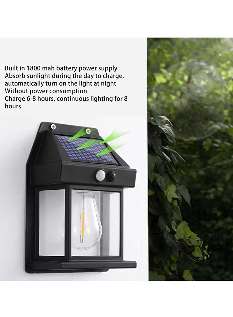 HuHa Outdoor Solar Fence Wall LED Light Tungsten Filament Bulb Night Lamp For Courtyard Backyard Garden And Garage Decorative - Image 4