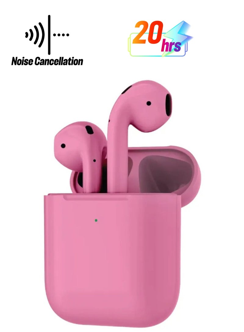 porodo Blue Deep Bass Wireless Earbuds 2 | Touch Control | Wireless Charging | Independent Earbuds | 20 Hours Working Time | ENC | Premium Materials | V5 Bluetooth | Type-C Charging Port - Pink - Image 1