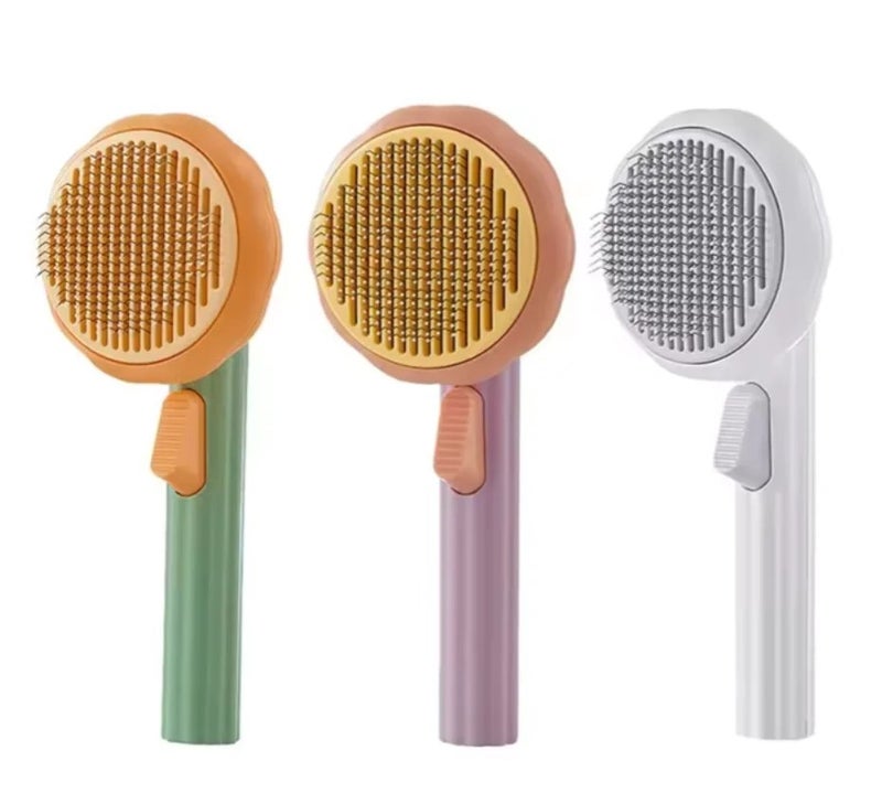 Y&D Stainless Steel Long Pink Slicker Brush & Self-Cleaning Comb Pet Grooming Kit for Cats & Dogs - Brushes for Detangling, Shedding - Image 5