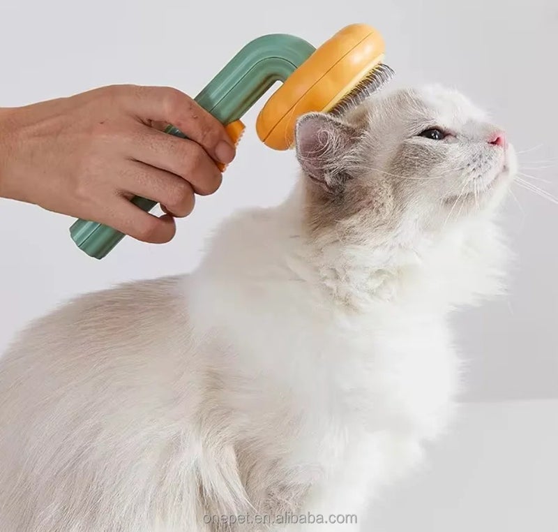 Y&D Stainless Steel Long Pink Slicker Brush & Self-Cleaning Comb Pet Grooming Kit for Cats & Dogs - Brushes for Detangling, Shedding - Image 1