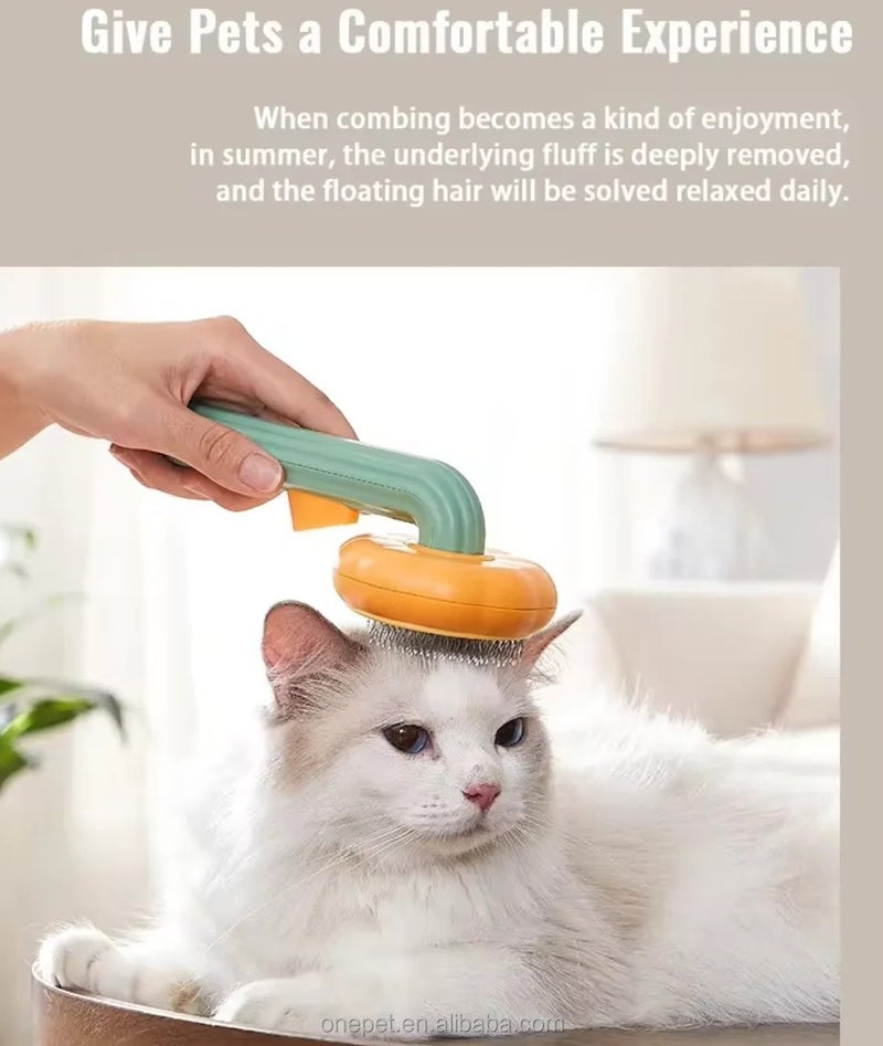 Y&D Stainless Steel Long Pink Slicker Brush & Self-Cleaning Comb Pet Grooming Kit for Cats & Dogs - Brushes for Detangling, Shedding - Image 4