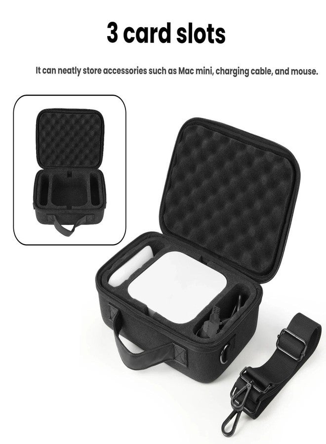 STOYOBE Hard Shell EVA Carrying Case Portable Shoulder Messenger Bag, Shockproof Travel Storage Case Compatible with Mac Mini M4 / M4 Pro 2024 (Black) - Image 3
