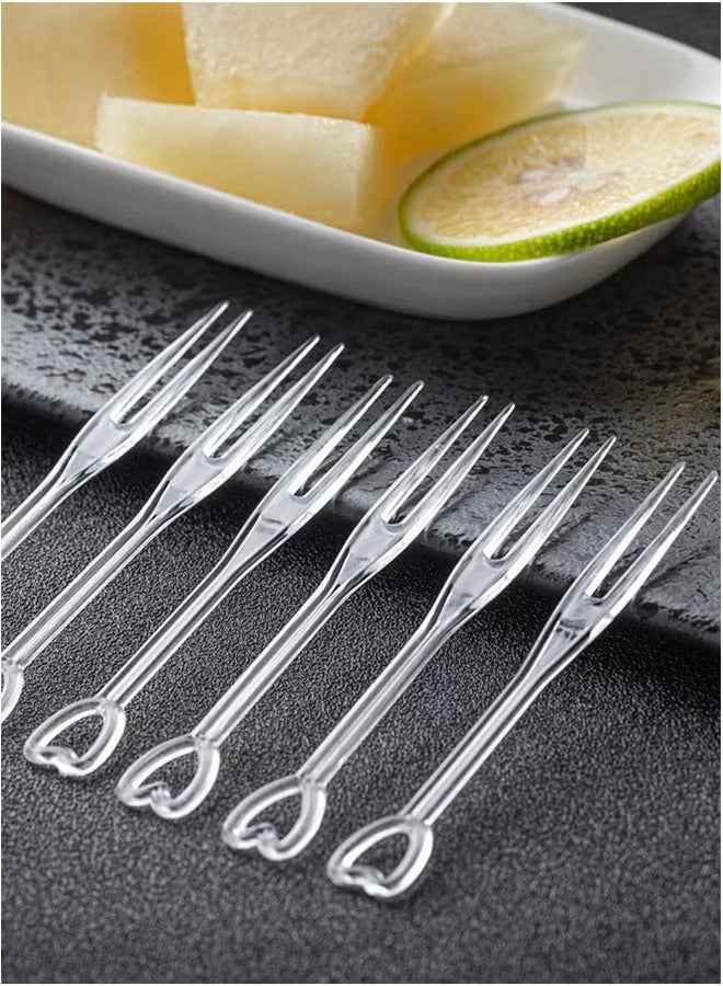 300 Pieces Disposable Plastic Fruit Forks for Family Party Birthday Party Wedding Dessert Cake Forks  - Image 4