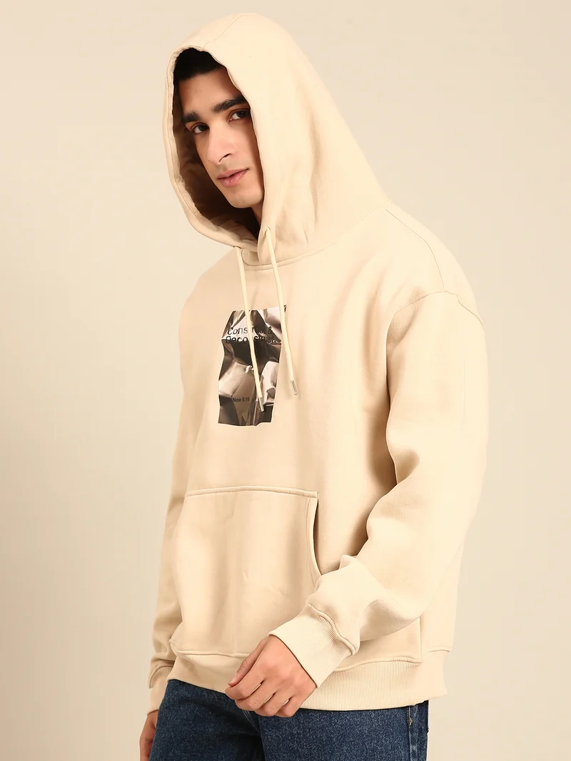 Joven Men Printed Full Sleeve Hooded Neck Sweatshirt