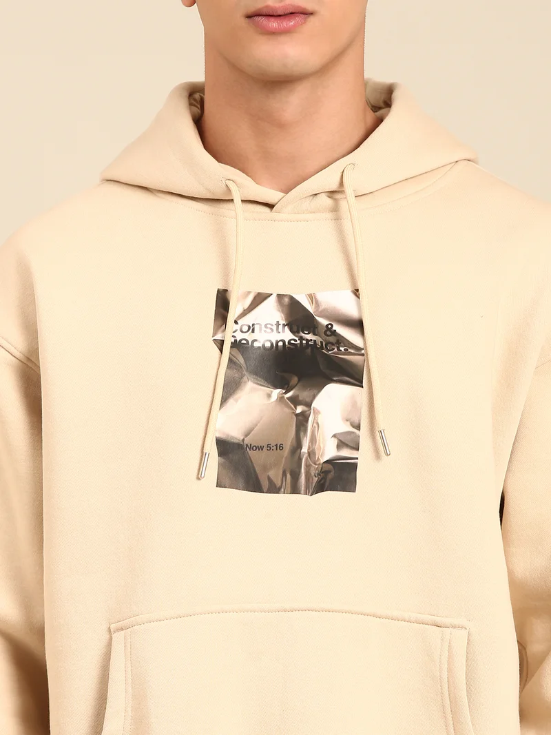 Joven Men Printed Full Sleeve Hooded Neck Sweatshirt
