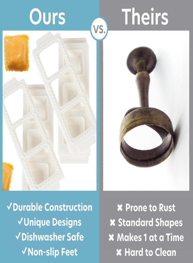 CucinaPro Jumbo Squares 2" Ravioli Molds (2 Pack)- Homemade Filled Pasta Maker- 2 Piece Tray & Press makes 3 Raviolis or Pastry at a Time, Easy to Use & Clean- Italian Dinner Party Gift- Date Night Cooking - Image 4