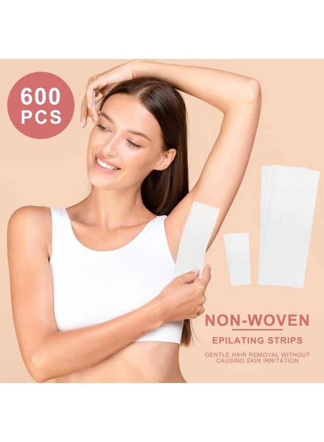 EWVVSS 600-Count Non Woven Wax Strips, 2 Size Body and Facial Epilating Wax Strips Paper for Hair Removal, Beauty Waxing Strips for Leg Face Chest Back and Bikini - Image 4