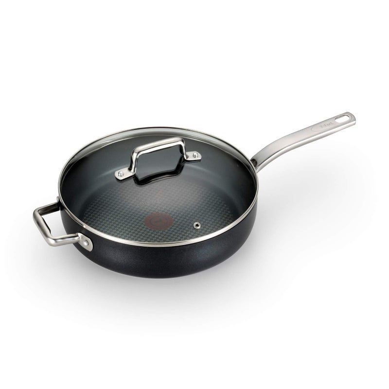 TFal ProGrade Nonstick Jumbo Cooker WLid Helper Handle 5 Quart Induction Oven Broiler Safe 500F Cookware Non Stick Saute Pan Deep Frying Pan Kitchen Pots and Pans Dishwasher Safe Black