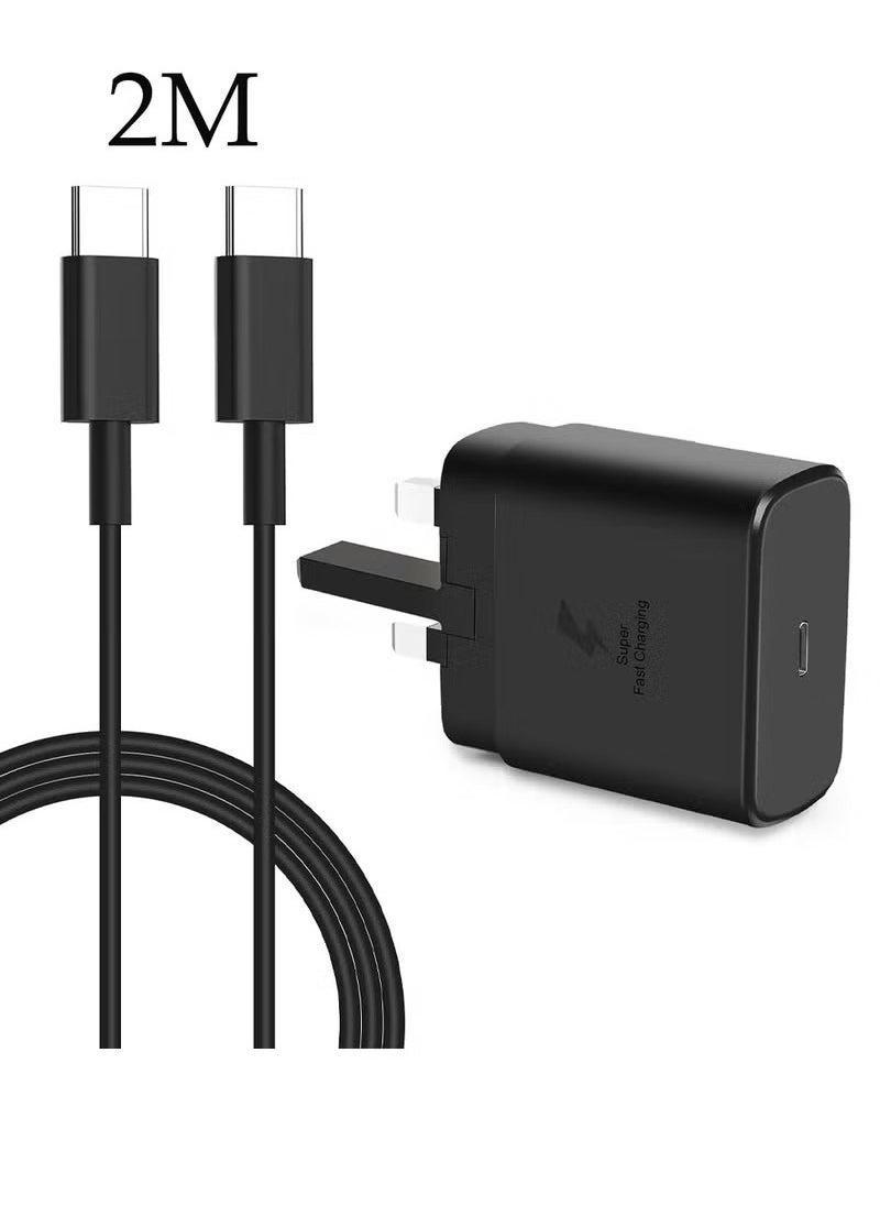 MUNTAQI 45W Super Fast Charger with USB-C Plug – Compatible with Samsung Galaxy S25 Ultra/S25+/S25/S24 Ultra/S24/S22/S21/A15/A55, Z Fold 6, Z Flip 6, Tab S9, Google Pixel 9 – PPS Fast Charger 2.0 with 6.6ft 5A Type-C Cable for Ultra-Fast and Safe Charging - Image 1