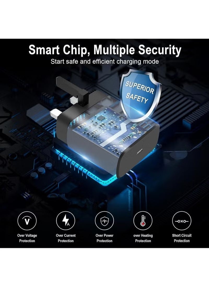 MUNTAQI 45W Super Fast Charger with USB-C Plug – Compatible with Samsung Galaxy S25 Ultra/S25+/S25/S24 Ultra/S24/S22/S21/A15/A55, Z Fold 6, Z Flip 6, Tab S9, Google Pixel 9 – PPS Fast Charger 2.0 with 6.6ft 5A Type-C Cable for Ultra-Fast and Safe Charging - Image 4