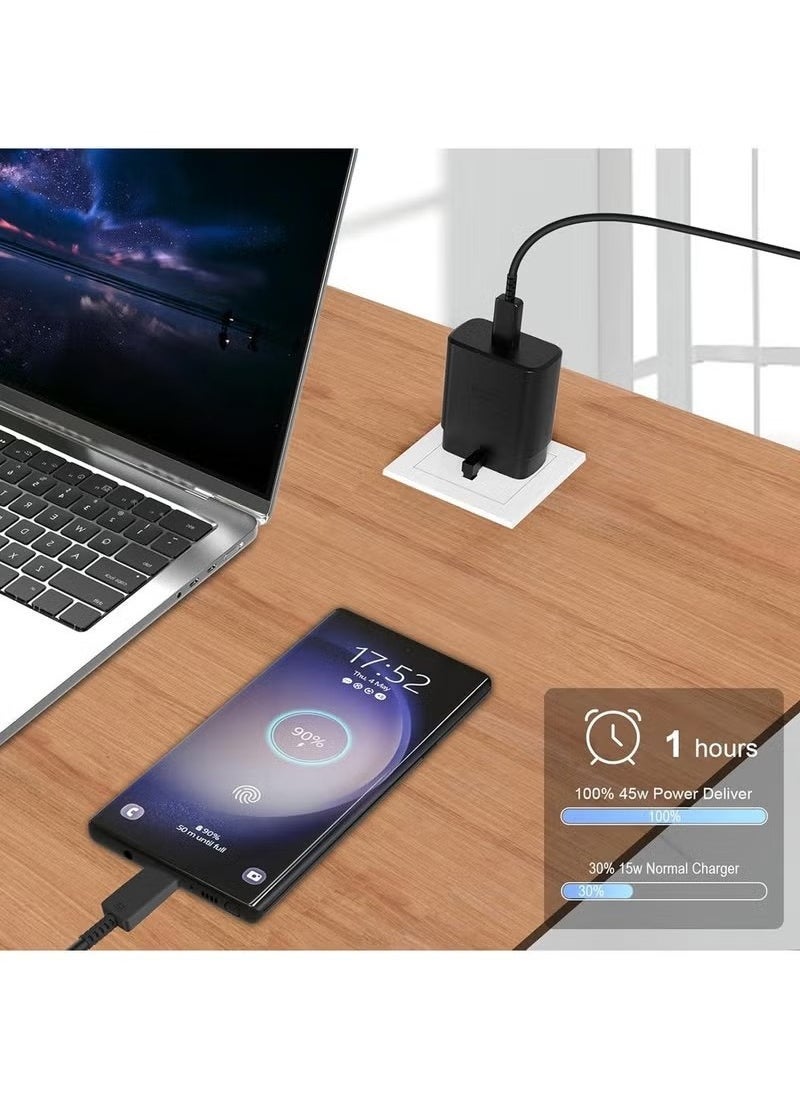 MUNTAQI 45W Super Fast Charger with USB-C Plug – Compatible with Samsung Galaxy S25 Ultra/S25+/S25/S24 Ultra/S24/S22/S21/A15/A55, Z Fold 6, Z Flip 6, Tab S9, Google Pixel 9 – PPS Fast Charger 2.0 with 6.6ft 5A Type-C Cable for Ultra-Fast and Safe Charging - Image 5