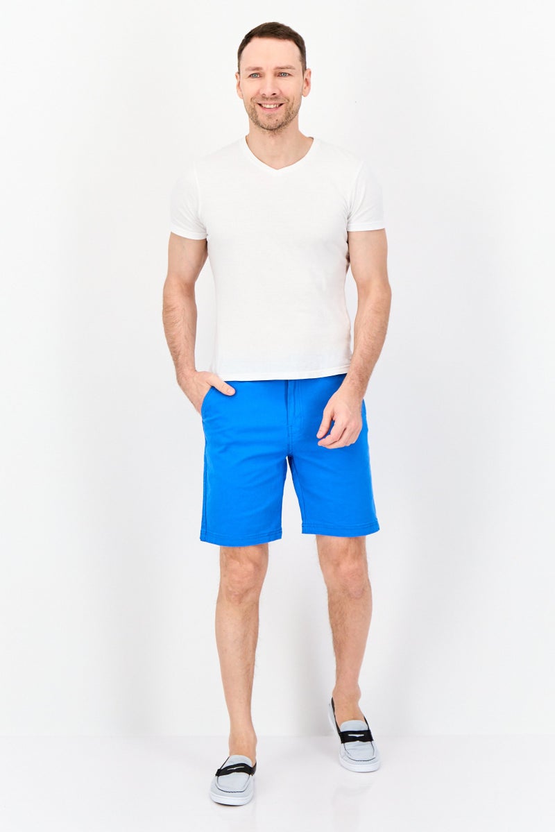 Bewley & Ritch Men Solid Basic Shorts, Bright Blue - Image 3