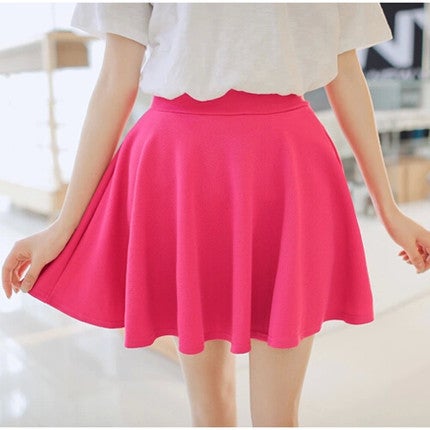 2023 Spring and Summer Womens Hot Candy-colored Elegant Sun Skirt Korean-style Classic All-match All Seasons Half-length Rose Red - Image 1