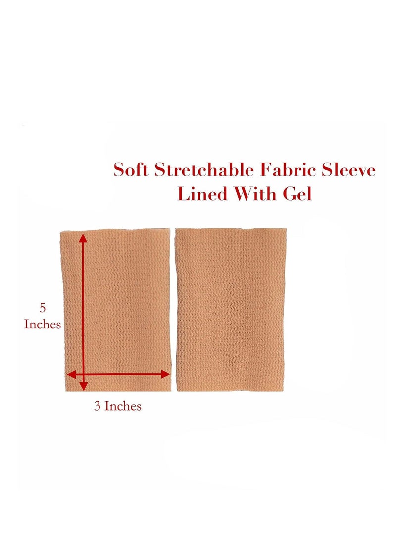 SYOSI - Ankle Gel Sleeves - Padded Skate Socks Ankle Protection Figure Skating, Hockey, Roller, Inline, Riding, Ski or Equestrian Tall Boots Tan, 2 Ankle Gel Sleeves - Image 1